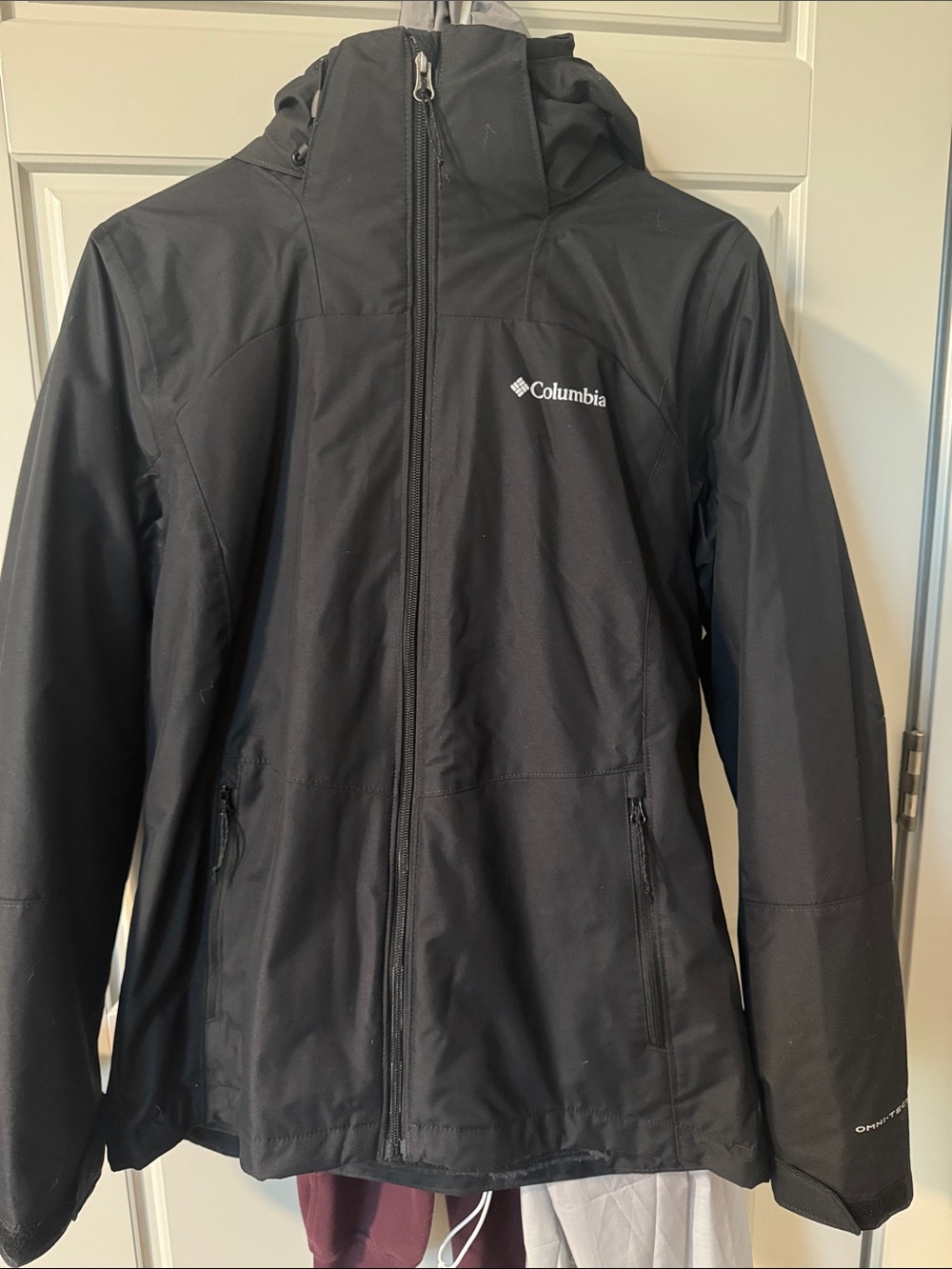 Columbia Black Hooded Waterproof Ski Jacket
